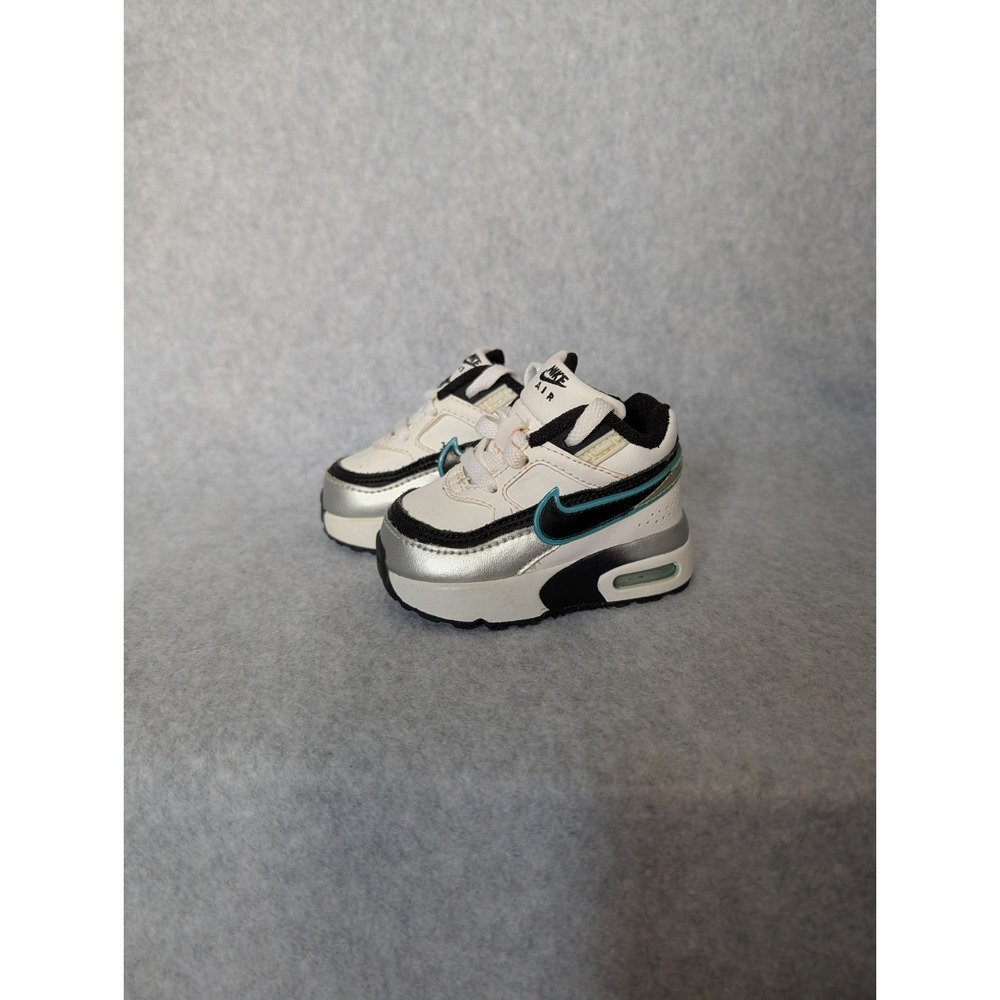 Toddler Nike Air Max Classic Bw Vintage Y2k 2009 Leather Hype 2c White Teal - Picture 12 of 16